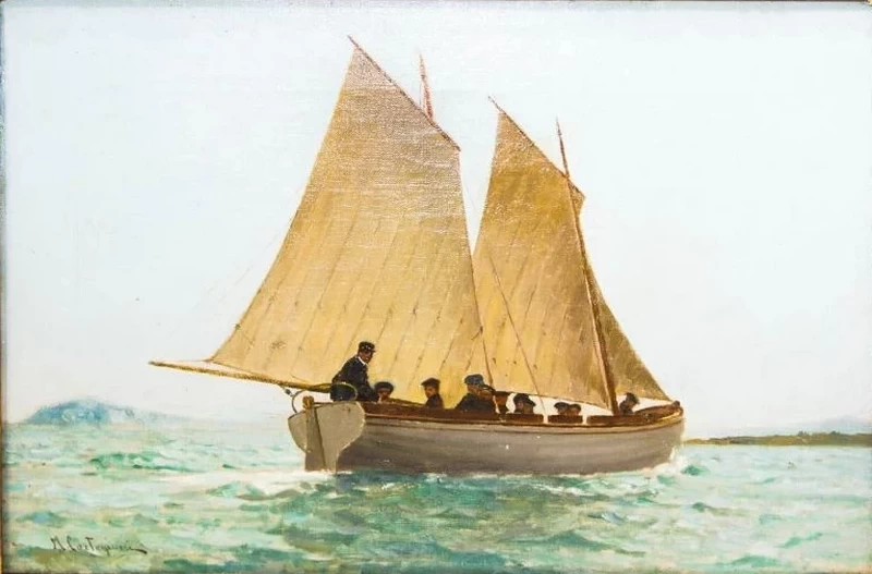 Marinaio su una nave a vela